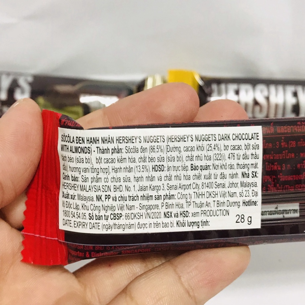 Socola  Hershey's Nuggets gói 28g