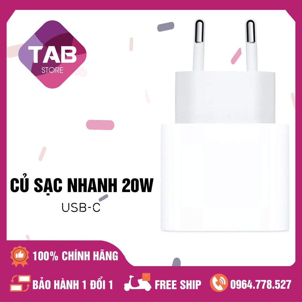 Củ Sạc Nhanh 20w Chính Hãng - Bảo Hành 12 Tháng