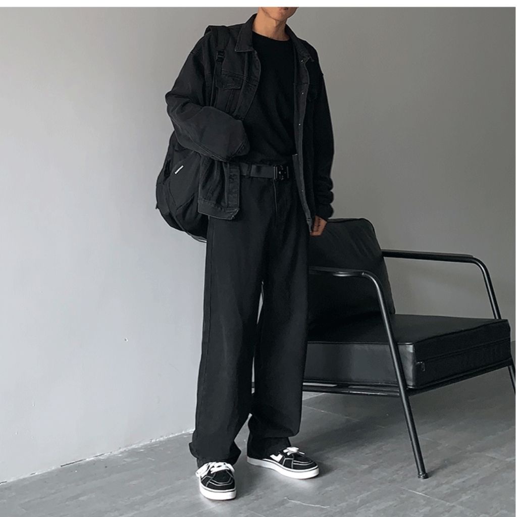 Quần jean nam ống rộng trắng đen baggy đứng chất bò cao cấp nữ không rách gối unisex rin bó form rộng QD17