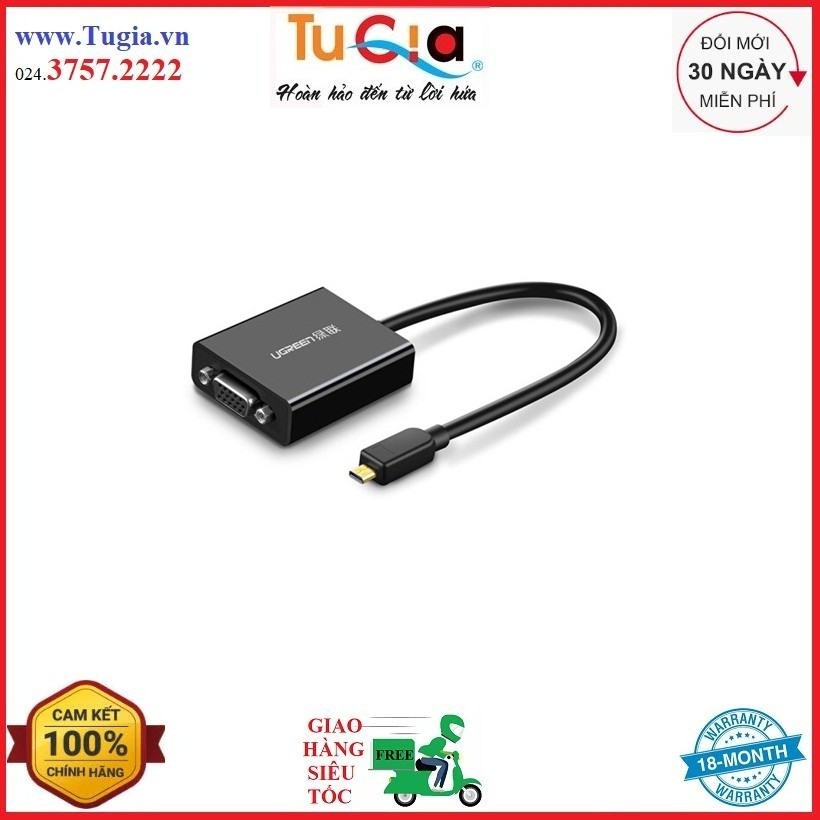 [Mã SKAMPUSHA7 giảm 8% đơn 250k]Cáp Chuyển Micro HDMI Sang VGA Ugreen 40268 - Hàng Chính Hãng