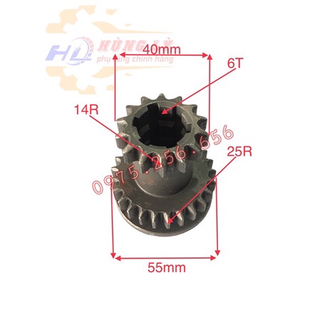 Bánh răng số chính 14R/25R 178=186 phụ tùng máy cày phụ tùng máy nông nghiệp phụ tùng Hùng Lỳ