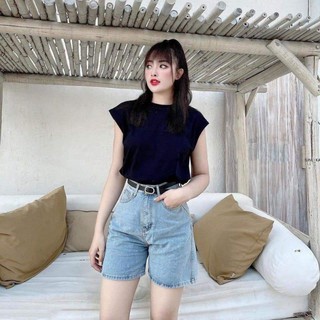 Quần short đùi lưng cao
