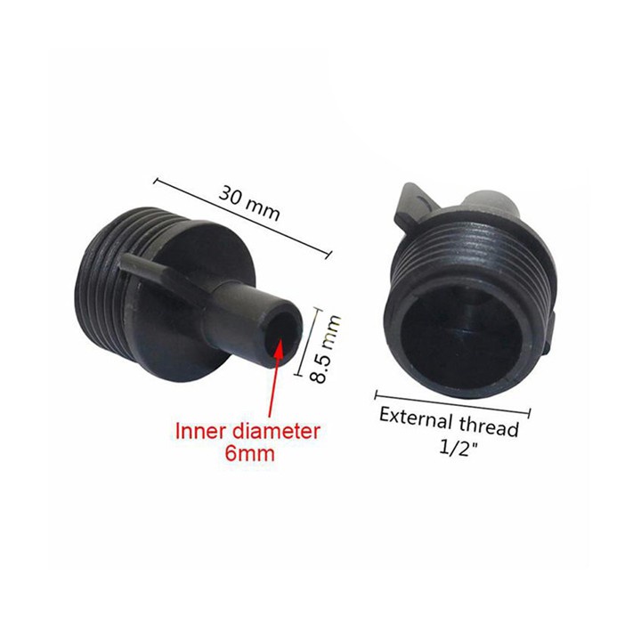 10 Ren Nối Chuyển Nhanh Ống Nhựa 21 Ra Ống 6mm - Hệ Thống Tưới Tự Động, Béc Tưới