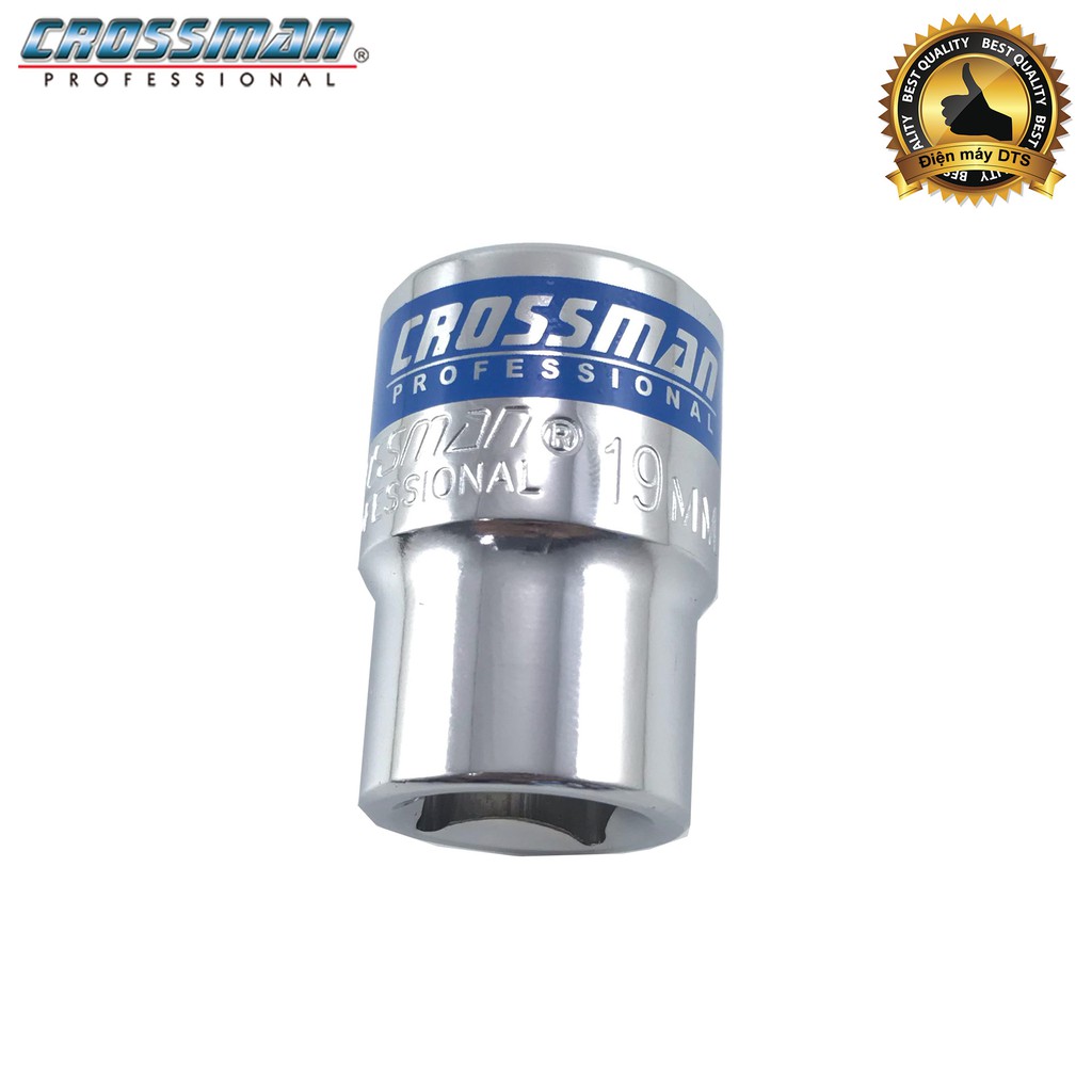 Bộ tuýp - Bộ khẩu 12 chi tiết thép Cr-V cao cấp (Cần cong L kéo trượt) Crossman U.S.A 99-021 (Chính hãng)