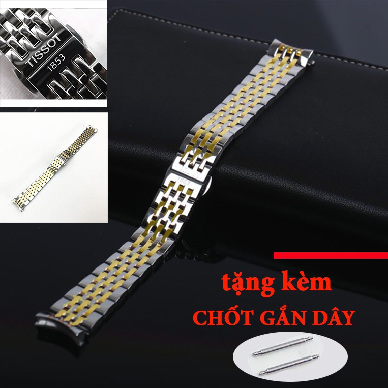 [SALE] Dây đồng hồ kim loại Tissot 1853 19mm,20mm màu DEMI (KÈM 2 chốt dây)