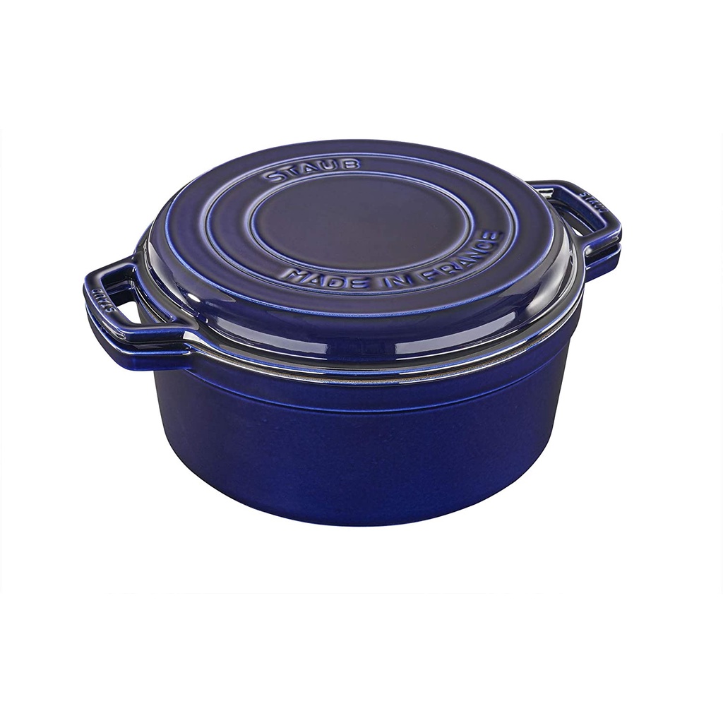 NỒI CHẢO GANG STAUB 2 TRONG 1, 30CM, MÀU XANH ĐẬM