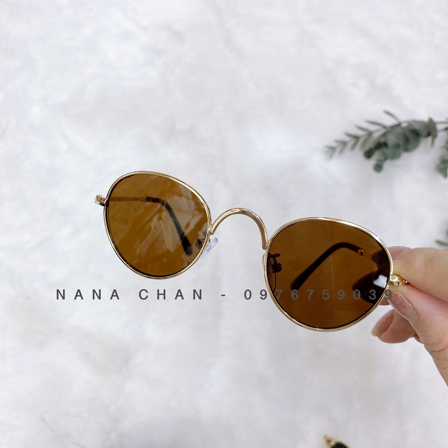 Kính râm retro gọng vàng chống UV cho bé K011, phụ kiện thời trang cá tính cho bé trai bé gái 2022