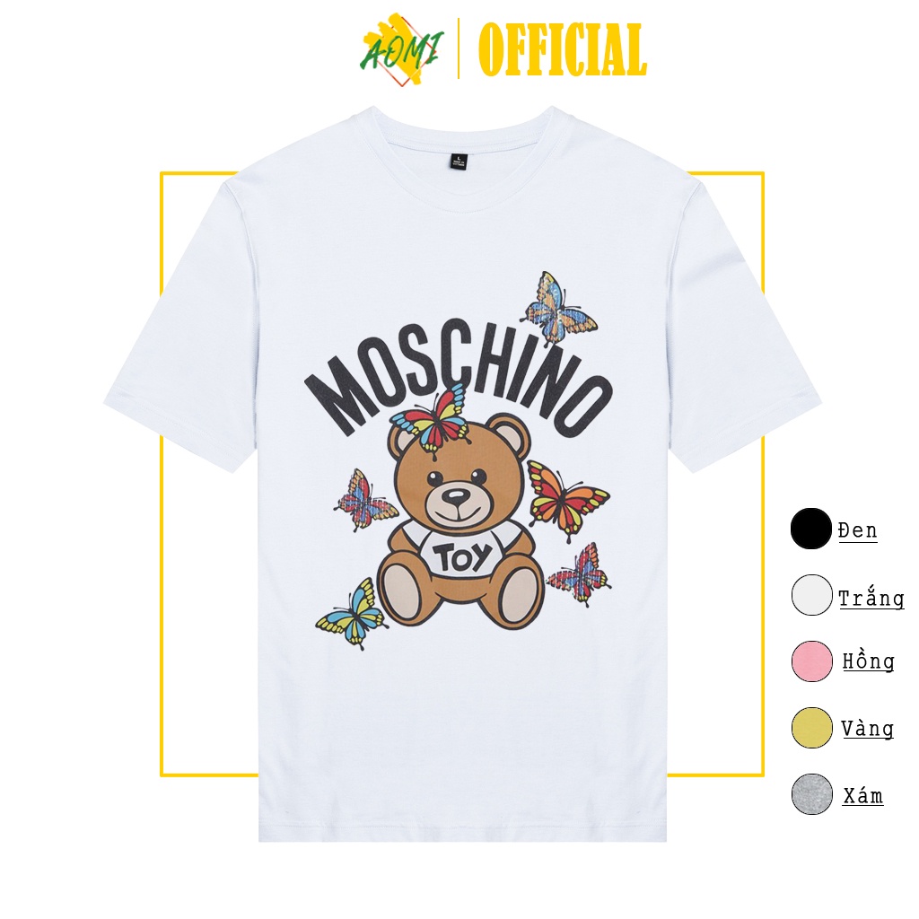 ÁO THUN UNISEX AOMI ĐẶC BIỆT MOSCHINO BUTTERFLY ADLV TAY NGẮN TAY LỠ NAM NỮ AOMIVN THỜI TRANG