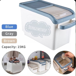 Thùng đựng gạo 15kg có bánh xe di chuyển tiện ích