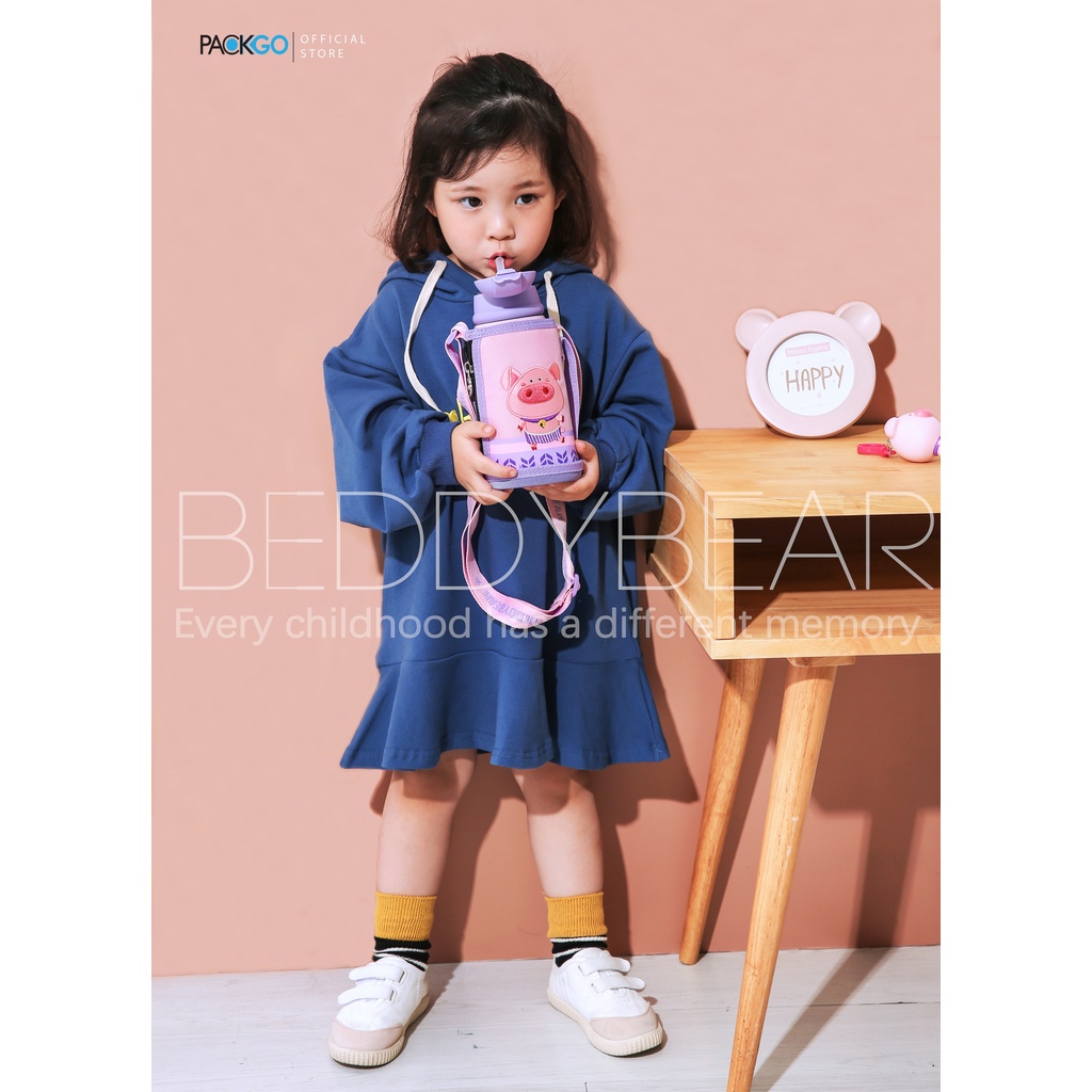 Bình giữ nhiệt trẻ em Beddybear - 3 Nắp thay thế - Heo - 630ml - Tặng kèm móc khóa - RT104-630-HEO Chính hãng Beedy Bear