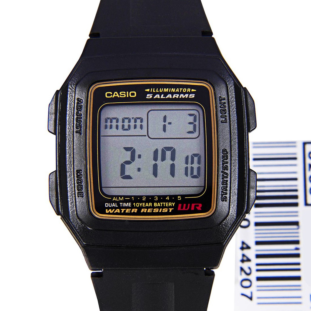 Đồng hồ điện tử nam CASIO chính hãng F-201WA, dây nhựa.