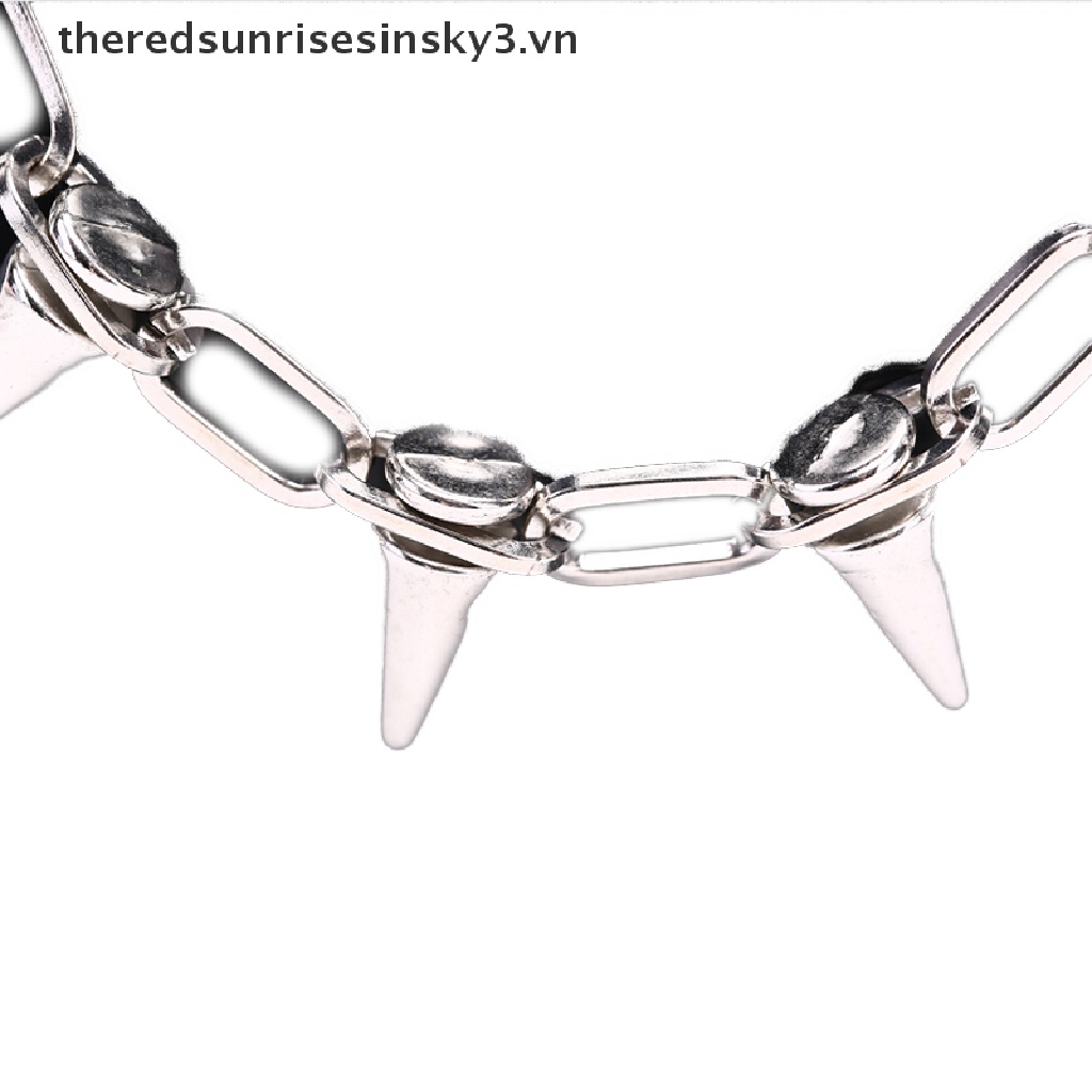 ^ ~ ^ Vòng Cổ Choker Đinh Tán Đinh Tán Mới Punk Rock Biker Link