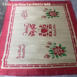 Chiếu Cói In Hoa Kích Thước 1m5 x 1m9