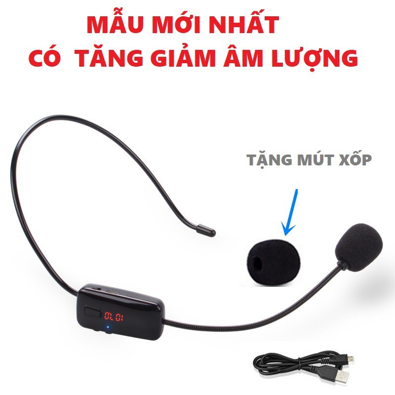 Micro không dây FM trợ giảng quàng đầu cho giáo viên