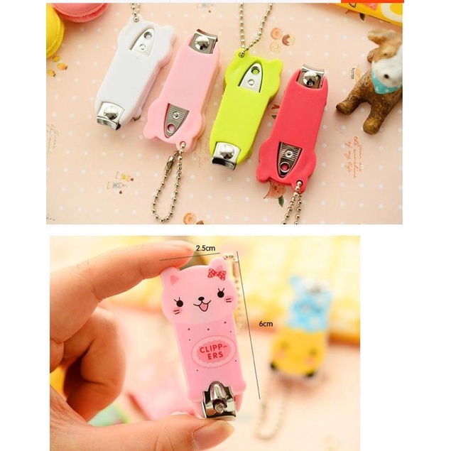 Bấm móng tay mini hình thú dễ thương cho bé có móc treo chìa khoá - Dụng cụ cắt móng tay hình thú nhỏ gọn đáng yêu