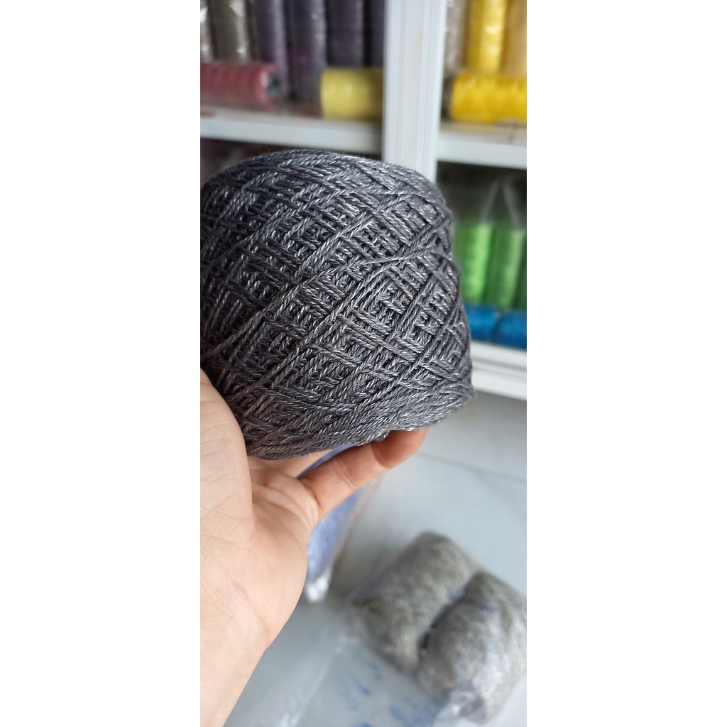 Sợi len xà cừ thái màu loang xám 250g