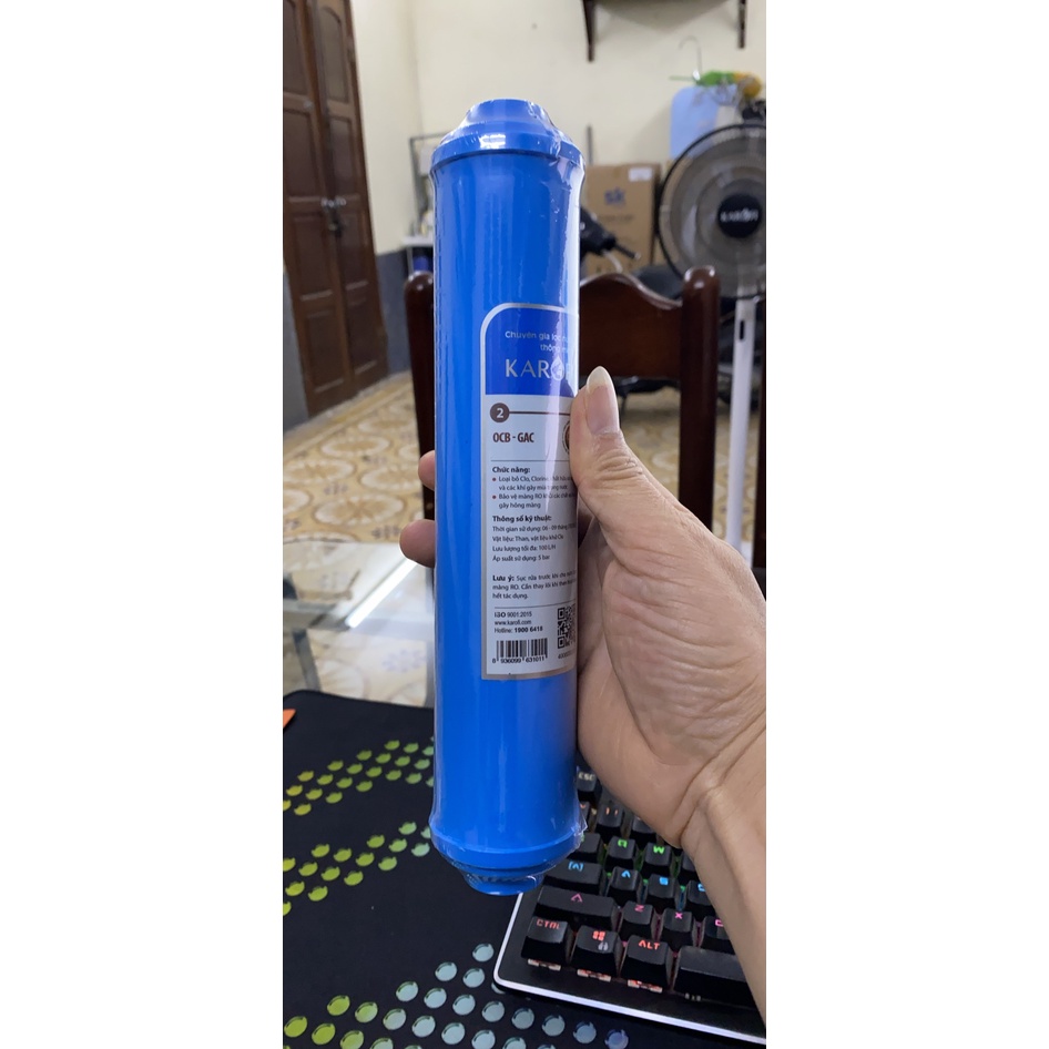 Bộ 3 Lõi lọc nước karofi Smax Duo 123 OCB-GAC  Post Carbon CBC  dùng cho máy lọc nước RO Karofi Kangaroo