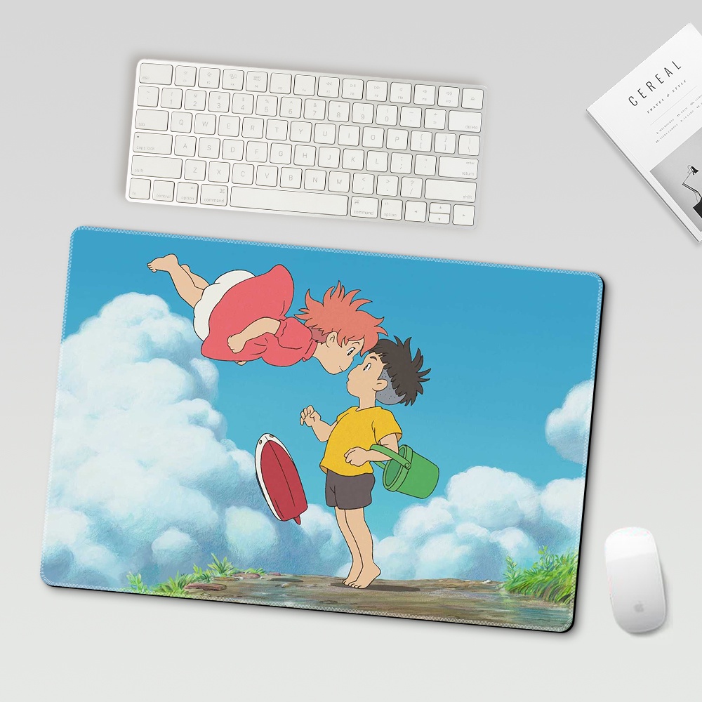 Miếng Lót Chuột Và Bàn Phím Cao Su Họa Tiết Hoạt Hình anime Dễ Thương 37*25cm