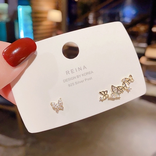 Asymmetric hollow butterfly earrings