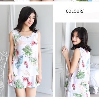 Bộ đồ short mặc nhà big size sát nách hoa size lớn 5xl 85-95kg