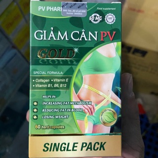 (Mẫu mới) viên giảm cân pv gold lọ 60 viên phúc vinh