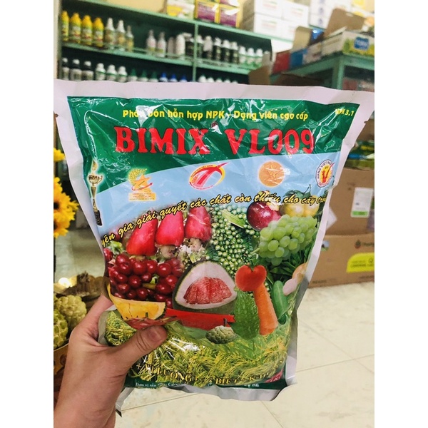 Gói 1kg- Phân bón hỗn hợp NPK dạng viên Bimix VL009- dùng cho lúa, bắp, các loại cây ăn trái, cây công nghiệp