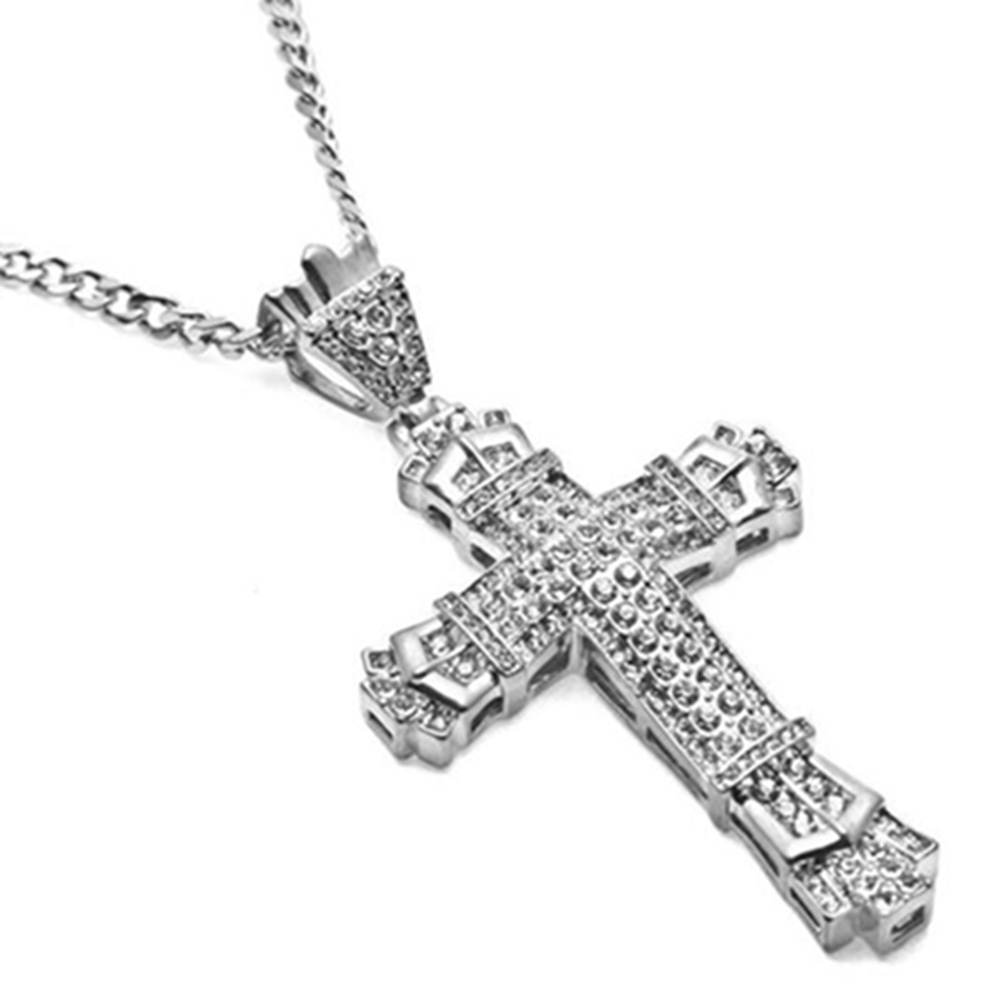 Men's Vintage Diamond Cross Accessories Hip Hop Necklace Jewelry