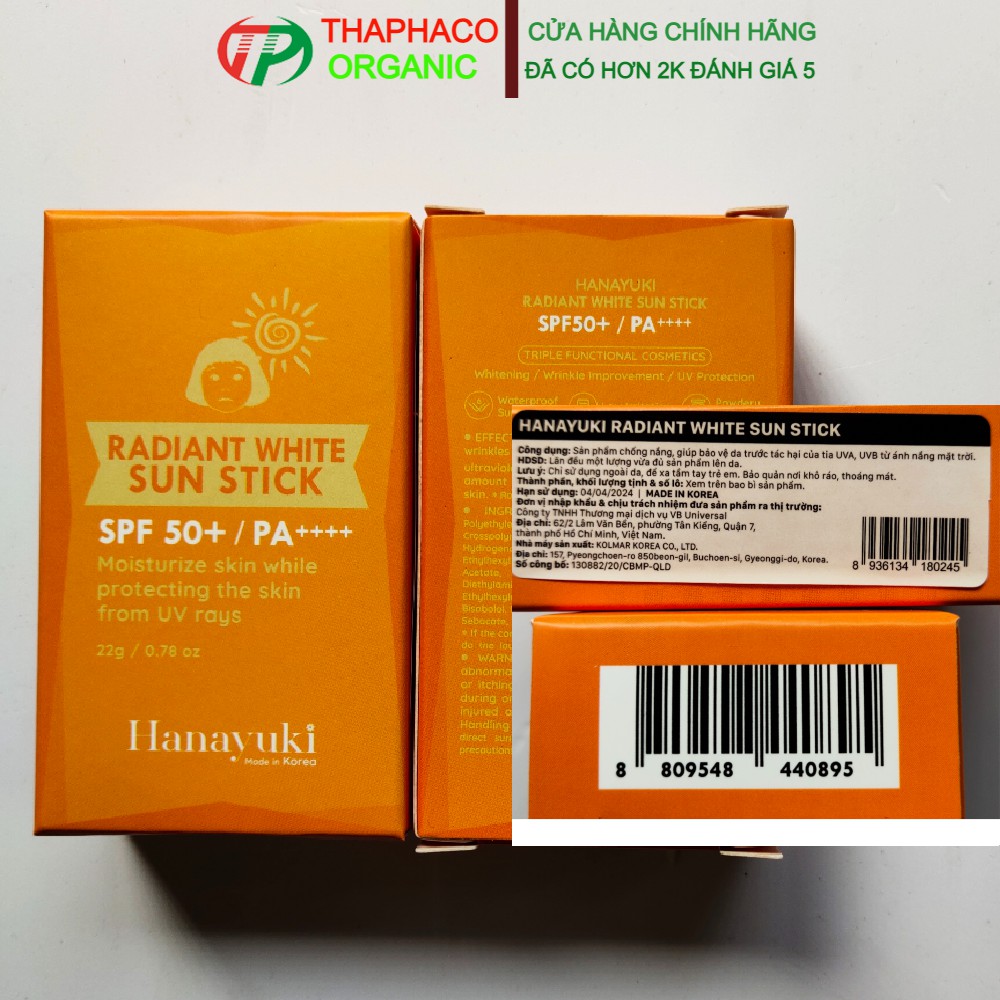 Hanayuki Radiant White Sun Stick - Sáp chống nắng Hanayuki - Kem Chống Nắng - Thanh Lăn Chống Nắng Hanayuki