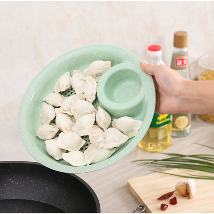 Khay đựng đồ ăn kèm bát nước chấm bằng lúa mạch size 25cm