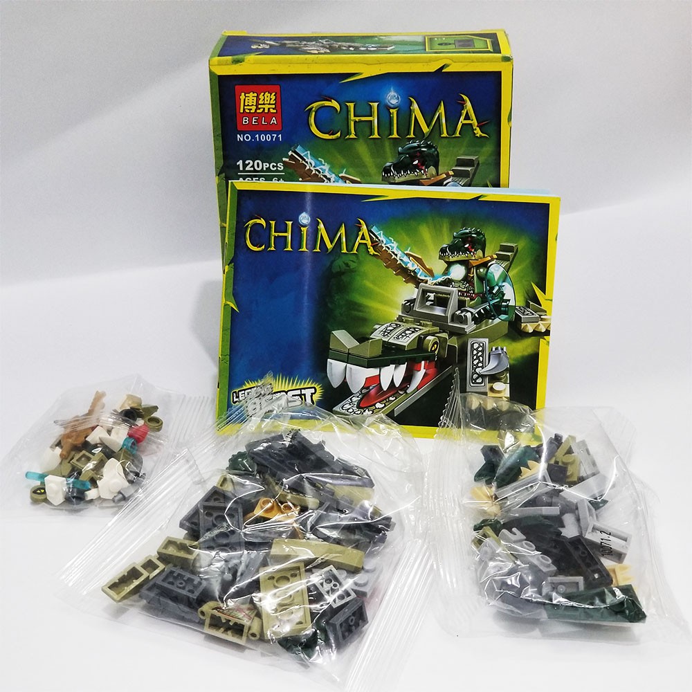 Đồ chơi xếp hình lắp ráp Chima cá sấu LemoShop, đồ chơi thông minh cho bé bằng nhựa ABS an toàn gồm 120 chi tiết 10071