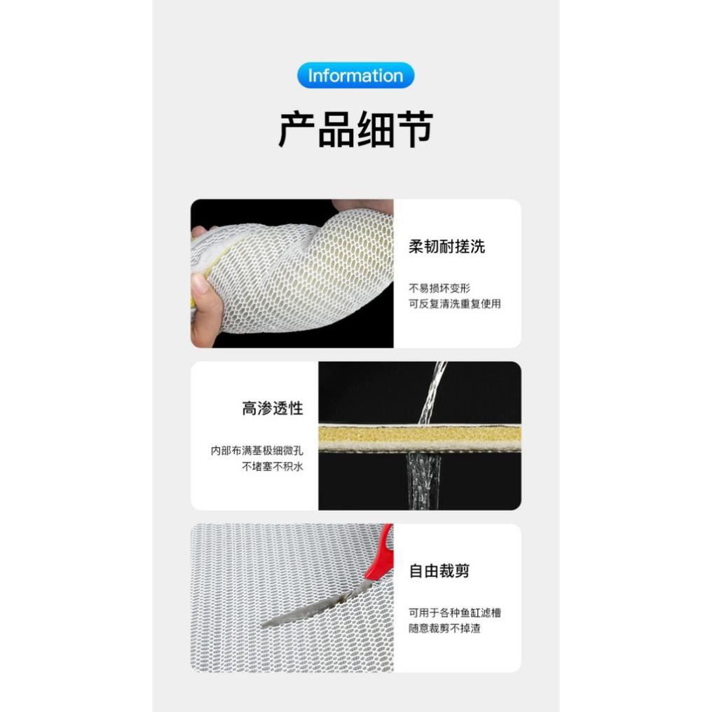 Tâm lọc 6D khổ 40x30x2cm chuyên dụng cho bể cá bể thủy sinh- Tấm bông lọc tốt nhất cho hệ thông lọc nước