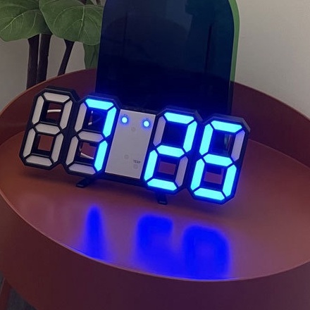 Đèn LED để bàn kỹ thuật số Đồng hồ báo thức Im lặng treo tường 3D Máy tính cho phòng khách Phòng ngủ Hydrogen065