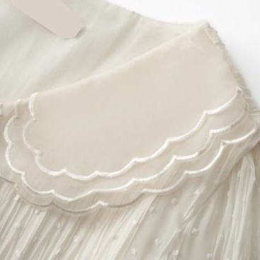 2021 autumn and winter new doll collar Western style lace plus velvet chiffon shirt shirt design sense niche top bottoming shirt