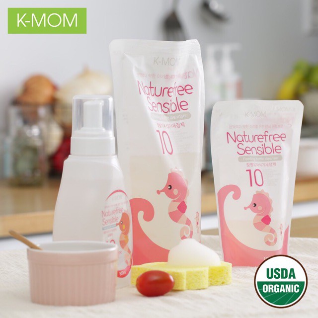 Nước rửa bình và rau củ quả chiết xuất thảo mộc hữu cơ K-MOM