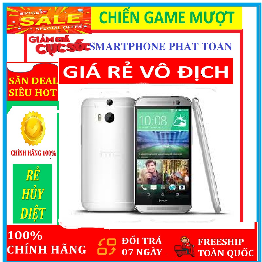 Điện thoại " HTC One M8 . Ram 2Gb/32gb . Fullbox Đủ Màu - Chiến Game Nặng mượt