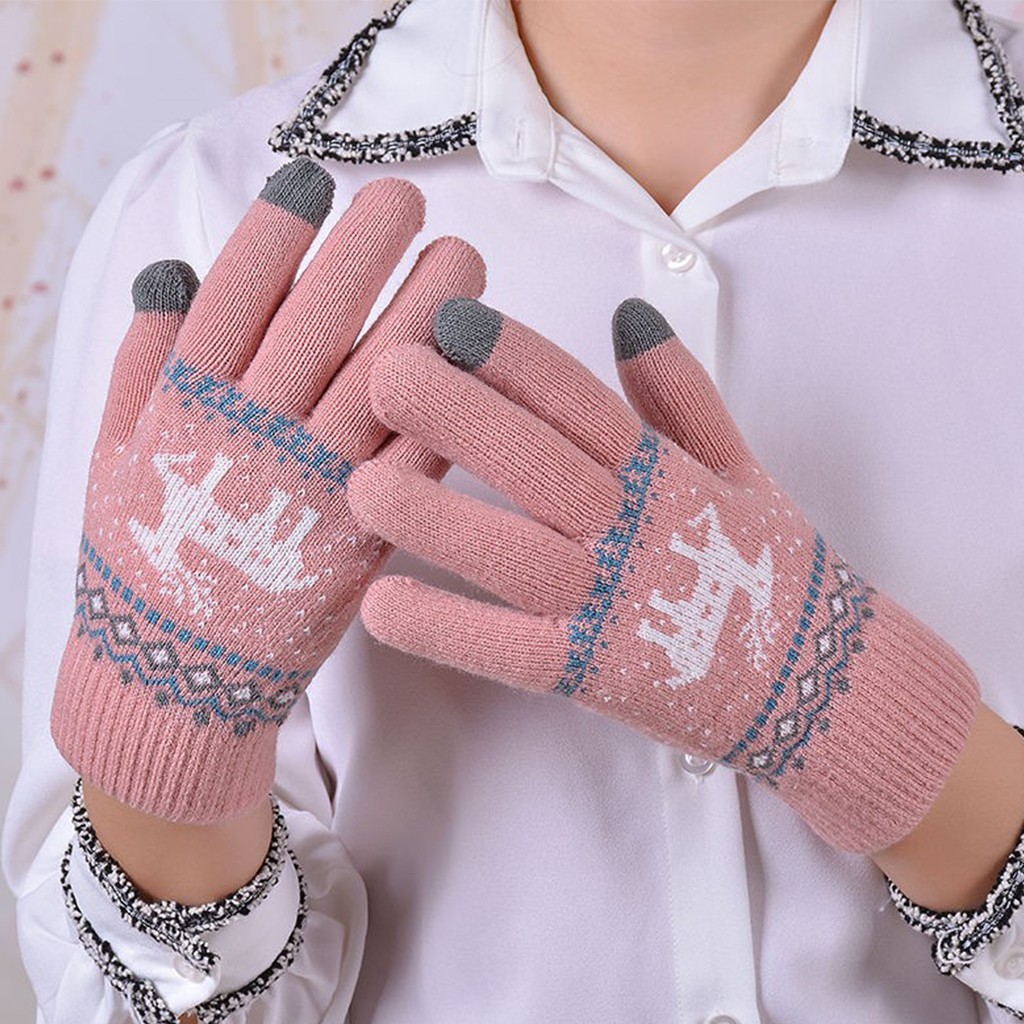 [ Siêu Ấm ] Găng tay len nữ mua đông chống nắng - cảm ứng điện thoại Thời Trang & Phong Cách Hàn Quốc