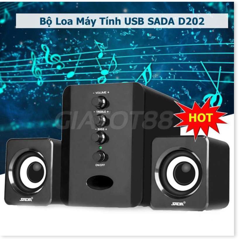Loa Máy Tính SADA D202 Bộ 3 Loa Vi Tính USB Nghe Nhạc Siêu Hay Âm Thanh Super Bass - XSmart