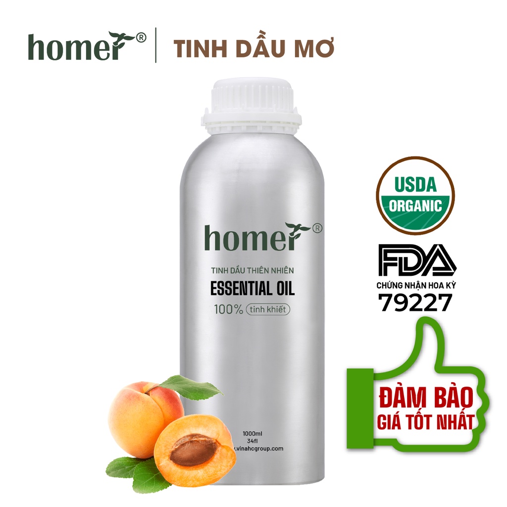 Tinh dầu Mơ Homer 500ML/ 1L- Kernel  Essential Oil  - đạt chuẩn chất lượng kiểm định