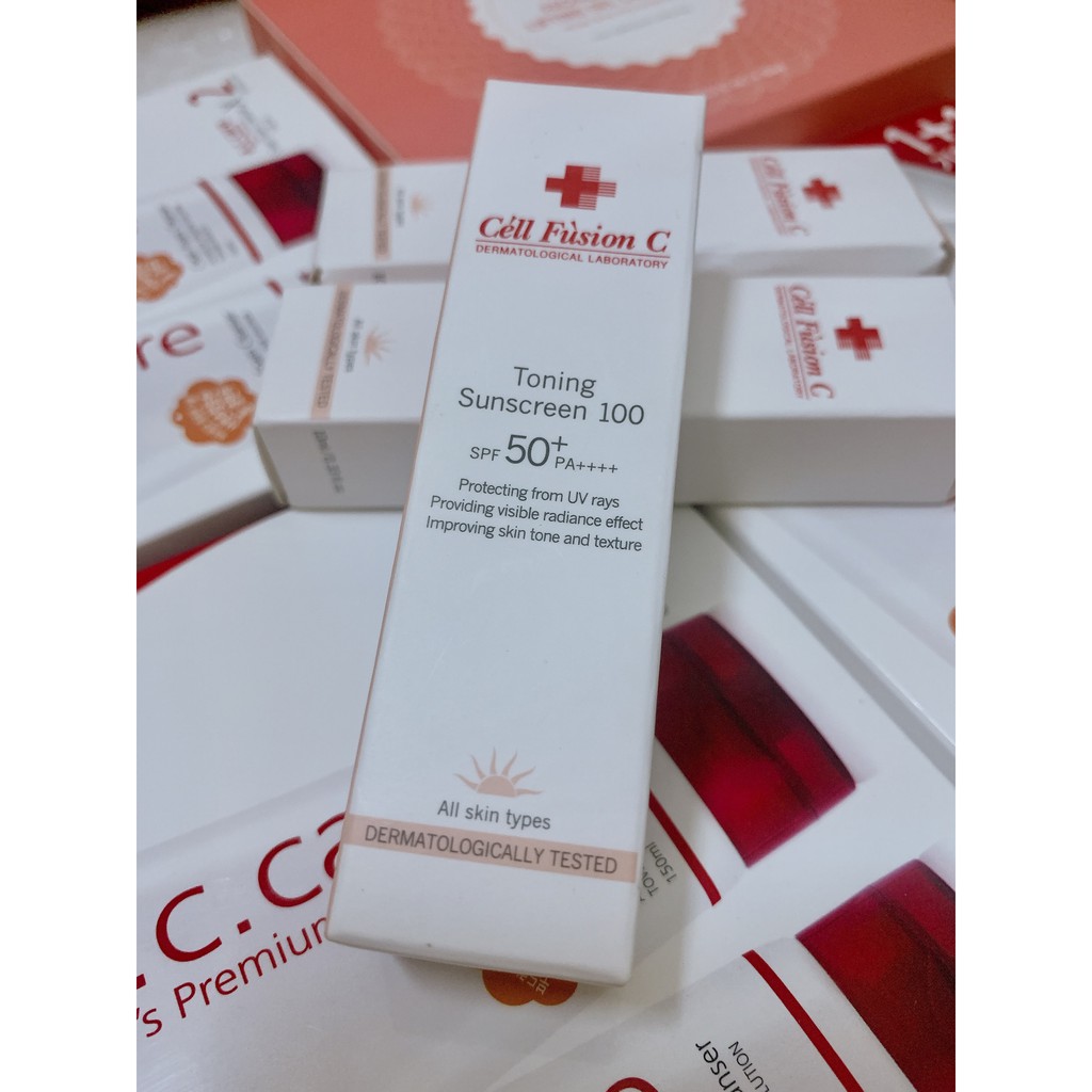 Kem chống nắng 10ml Cell Fusion C Toning Sunscreen màu hồng