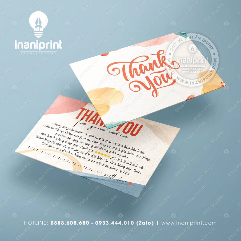 [ XÃ KHO ] Name card cám ơn, Card cám ơn nhằm tri ân khách hàng - MS: 018