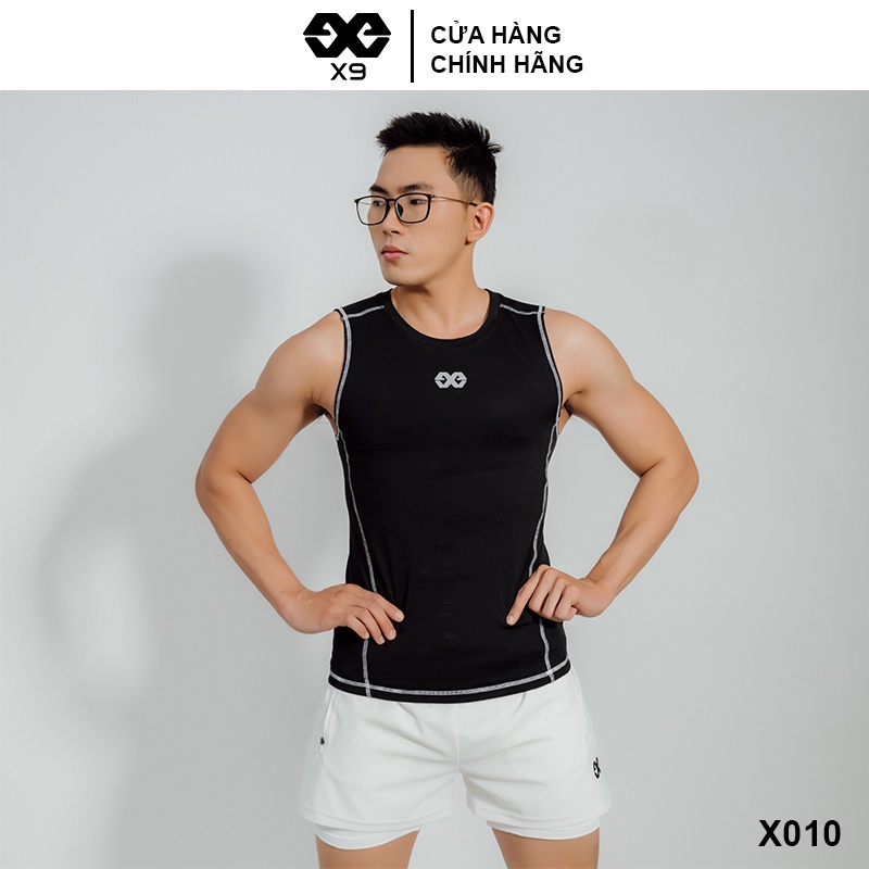 Áo Sát Nách Tanktop Nam Thể Thao Giữ Nhiệt Co Giãn Ôm Body Bó Cơ - LocalBrand X9 - Tập Gym Yoga Chạy Bộ Tennis - X010