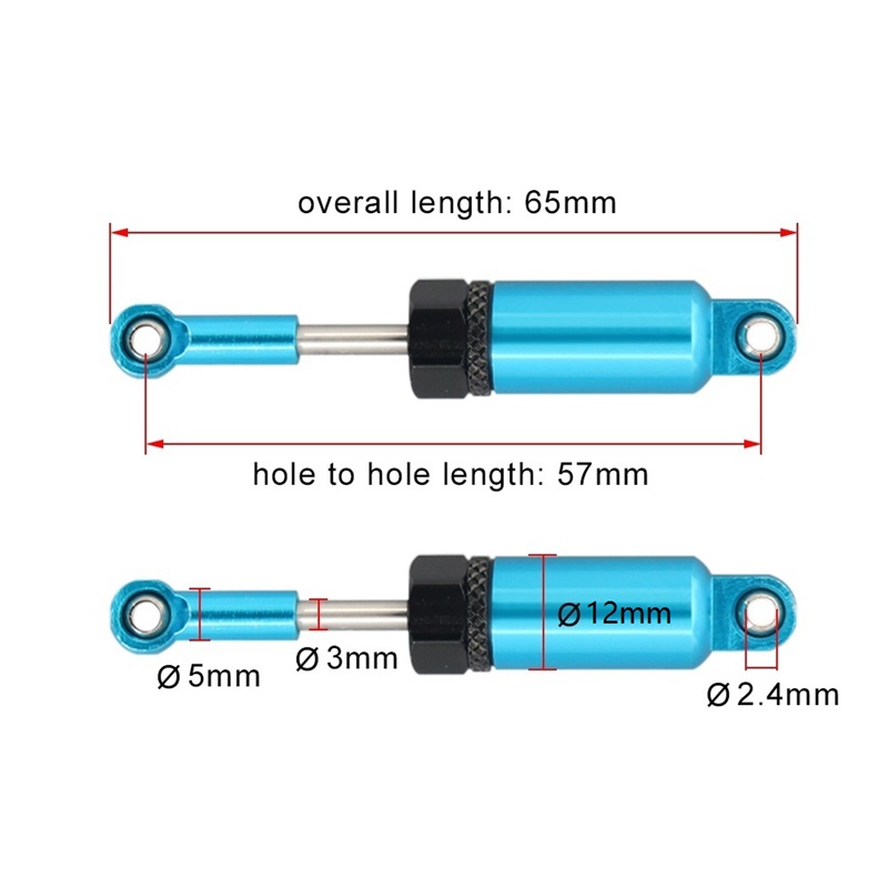 Phuộc Giảm Xóc Kim Loại Cho Xe Điều Khiển Từ Xa Wltoys A959 A959-B A949 A969 A979 K929 1 / 18