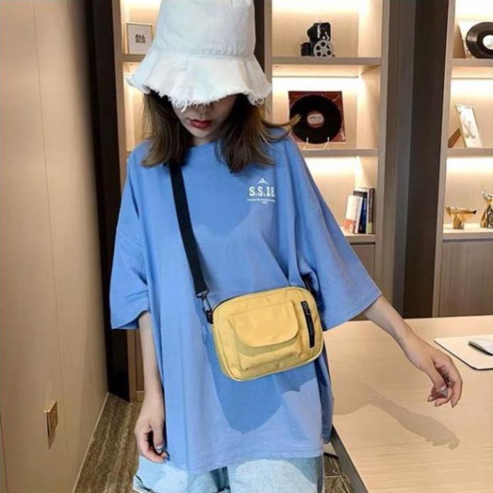 Túi đeo chéo nữ mini, túi bao tử đi chơi vải canvas cao cấp phong cách Hàn Quốc đựng đồ nhỏ gọn tiện dụng