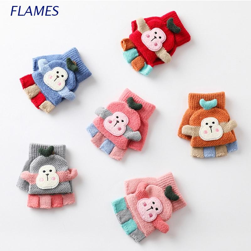 Găng Tay Len Hở Ngón Hình Bông Tuyết Cho Bé Từ 1-5 Tuổi