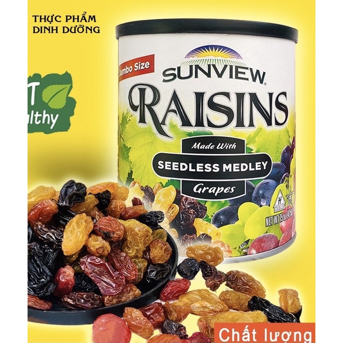 Nho Mỹ sấy khô RAISINS hộp 425g date T4/2023