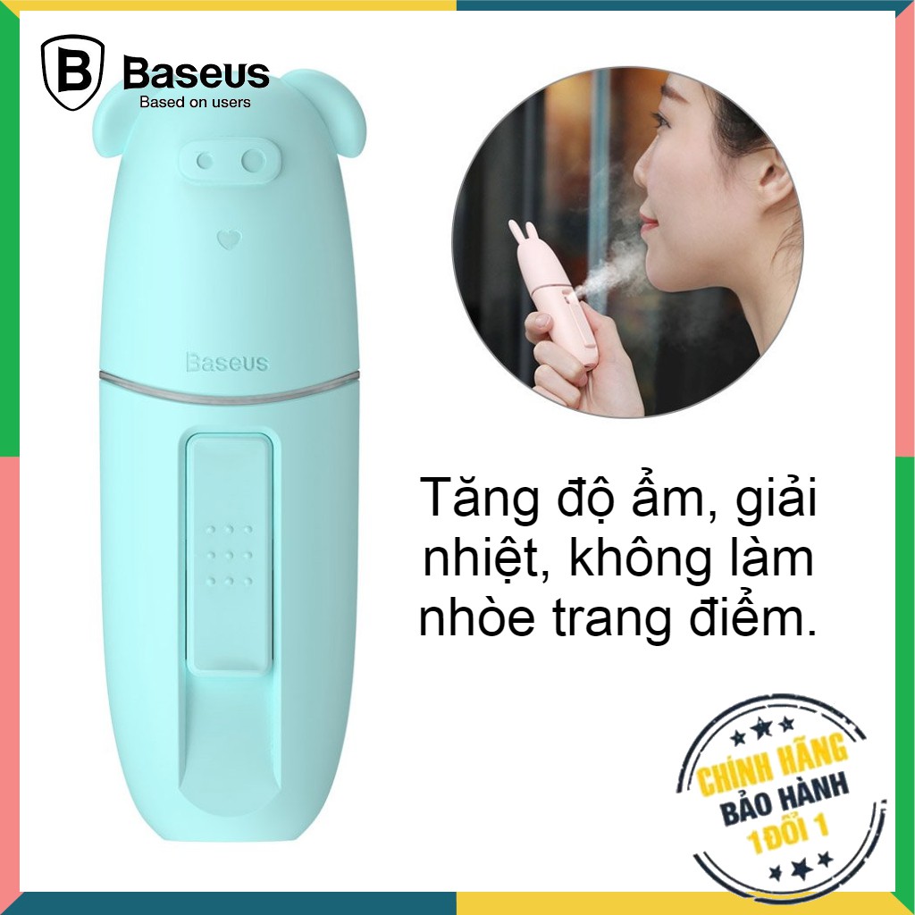 Máy phun sương cầm tay Baseus giúp giữ độ ẩm cho da mà không làm nhòe phấn trang điểm