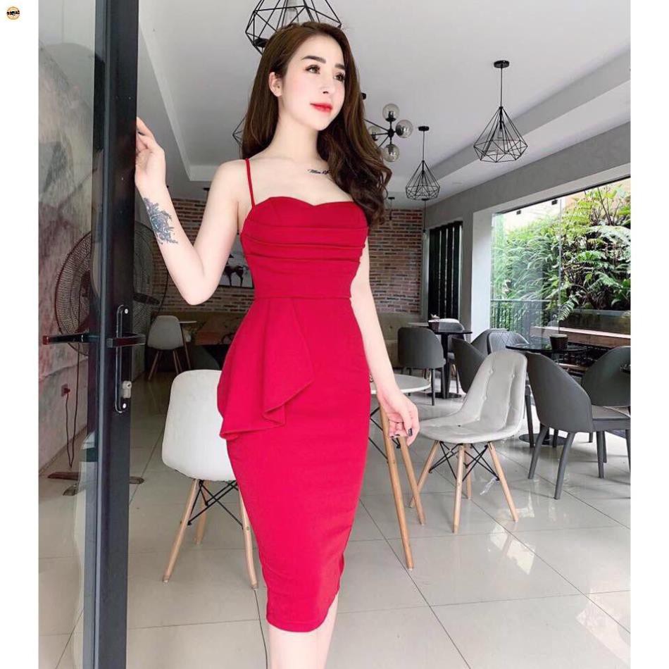 Đầm Hai Dây Bèo Hông Thời Trang Nữ AMEE