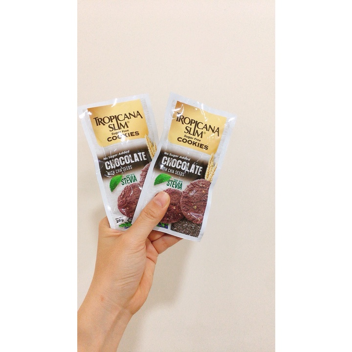 Bánh quy ĂN KIÊNG Không Đường Hạt Chia Tropicana Slim Chocolate 200g - Thích hợp cho người ĂN KIÊNG,TIỂU ĐƯỜNG