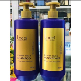 Dầu Gội/ Dầu Xả Bảo Vệ Dành Cho Tóc Khô Xơ Hư Tổn Màu Tím Lacei Extra Rich Treat And Nourish 800ml