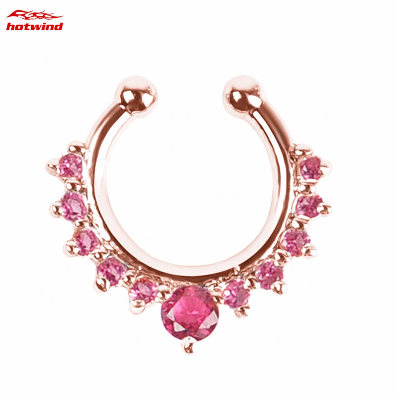 1 Khuyên Mũi Đính Đá Nhiều Màu Thời Trang